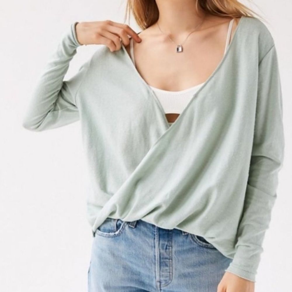 NWT UO Out From Under Callie Draped Surplice Top